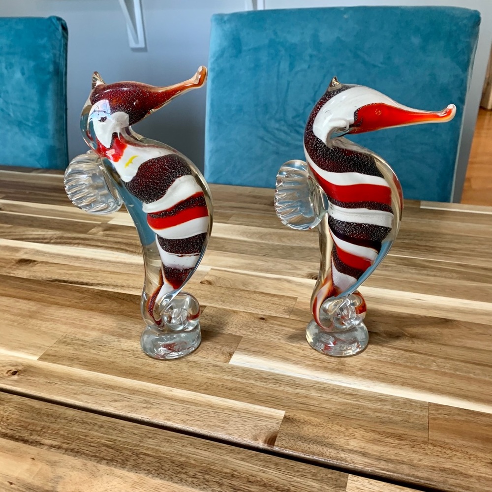 Vintage Hand Blown Glass Seahorse